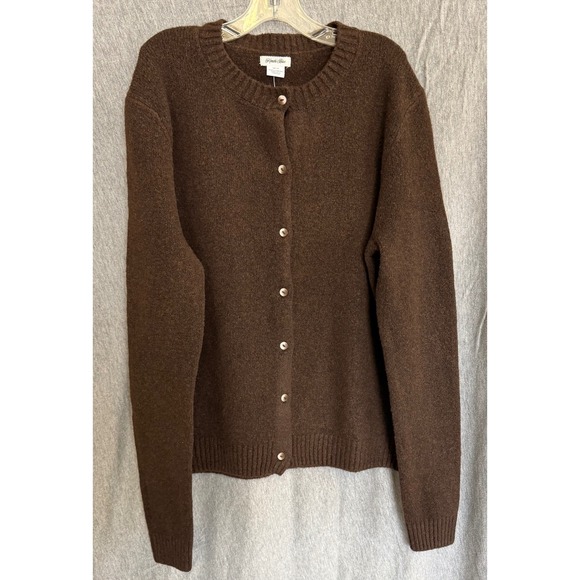 Kimchi Blue Sweaters - Kimchi Blue XS Coquette Cardigan Librarycore Brown Fuzzy Button Dark Academia